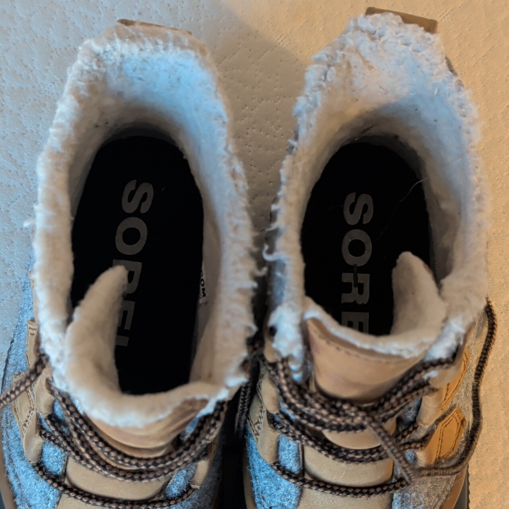 Sorel Womens Out And About Boots Gray Felt And  Canvas - Picture 5 of 6